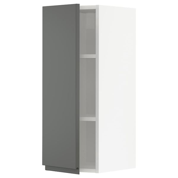 Навесной шкаф с полками, белый/Воксторп темно-серый 30x80 см IKEA METOD МЕТОД 994.451.73 - фото 1