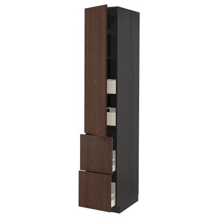 Высокий шкаф + полки, 4ящик, дверцы, 2фасада, 40x60x220 cm IKEA METOD МЕТОД, MAXIMERA МАКСИМЕРА 494.058.67