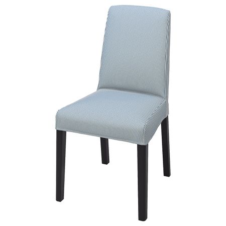 Стул, черный/Роммеле темно-синий/белый IKEA BERGMUND БЕРГМУНД 193.899.82
