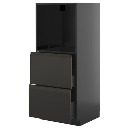 Высокий шкаф с 2 ящиками для духовки IKEA METOD МЕТОД, KNIVSHULT 395.870.14