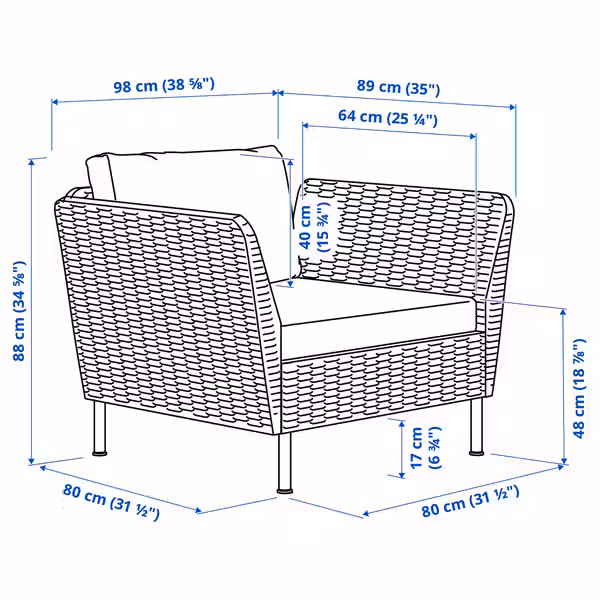 VITTSKÄR ВИТТСКЭР - схема-чертеж с размерами