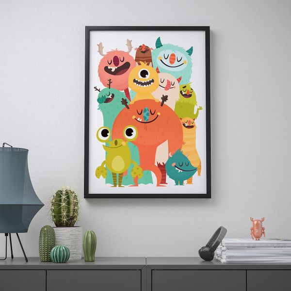 Постер, Сладкие монстры 50x70 см IKEA BILD БИЛЬД 905.127.27 - схема-чертеж с размерами