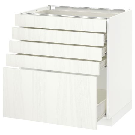 Напольный шкаф с 5 ящиками МЕТОД / ФОРВАРА, белый, Росдаль белый