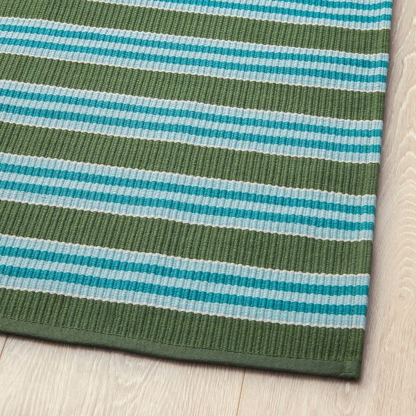 Ковер, безворсовый, в полоску бирюзовый/зеленый 80x150 см IKEA СОММАР 2020 404.651.01 - фото 2