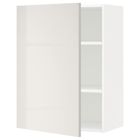 Навесной шкаф с полками, белый/Рингульт светло-серый 60x80 см IKEA METOD МЕТОД 994.460.35