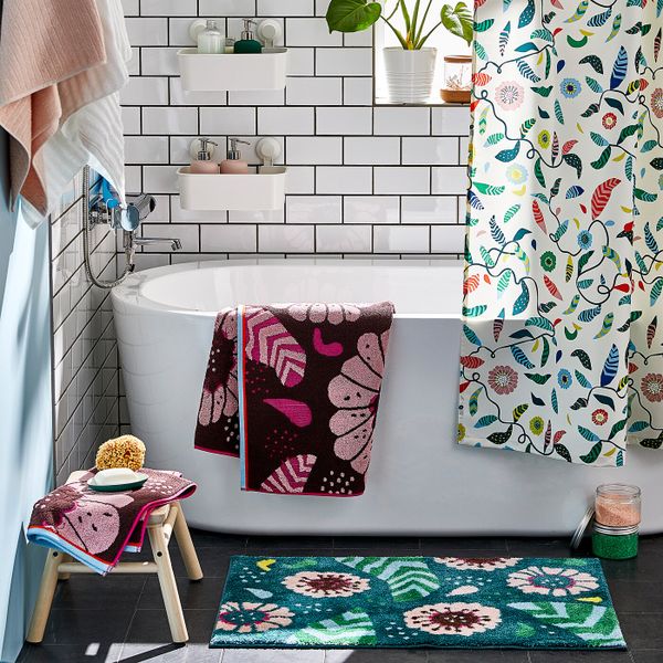 Коврик для ванной, разноцветный 50x80 см IKEA САНДТРЭСКЕТ 104.296.28 - схема-чертеж с размерами