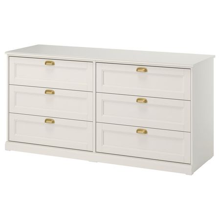 FÅGELFJÄLLET Комод с 6 ящиками - белый с оттенком 160x51x78 см