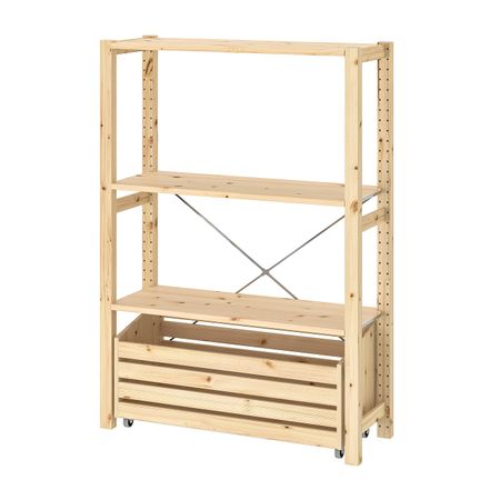 Стеллаж с ящиком, сосна 89x30x124 см IKEA IVAR ИВАР 294.015.25