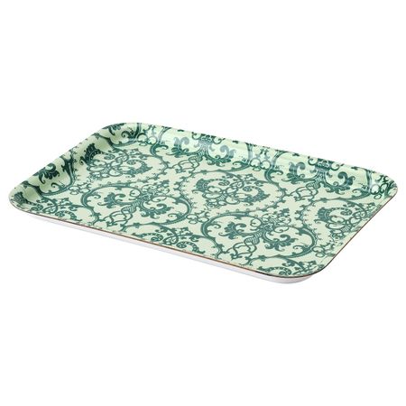 Поднос, с рисунком, зеленый 28x20 см IKEA МУСТИГХЕТ 404.513.16