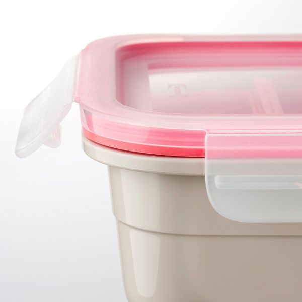 Контейнер для завтрака с вставками, четырехугольной формы/бежевый светло-красный 750 мл IKEA IKEA 365+ ИКЕА/365+ 204.801.26 - фото 1