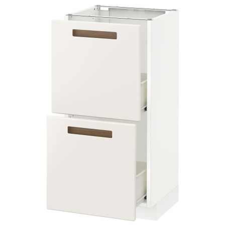 Напольный шкаф с 2 ящиками МЕТОД / ФОРВАРА, белый, Мэрста белый