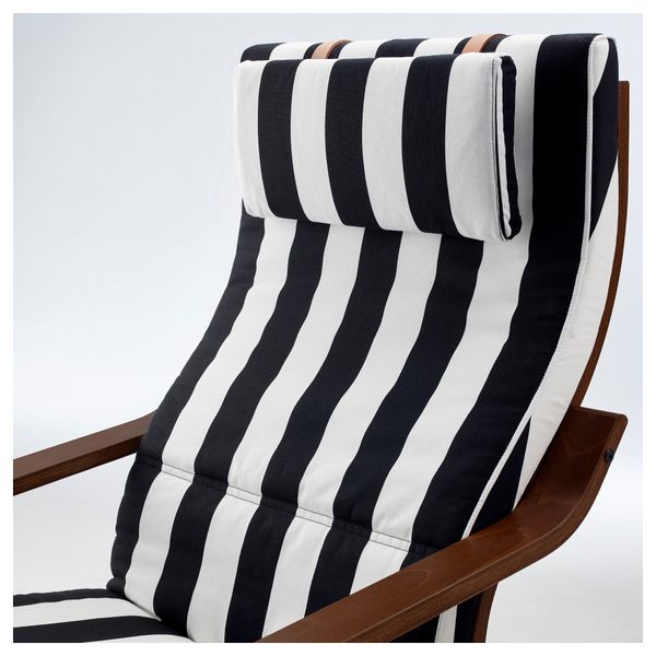 Кресло ПОЭНГ, классический коричневый, Стенли черный/белый - фото 4