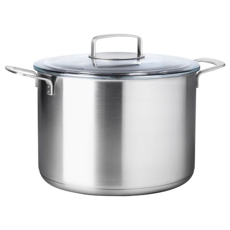 Кастрюля с крышкой ИКЕА/365+, нержавеющ сталь, стекло (10 л)