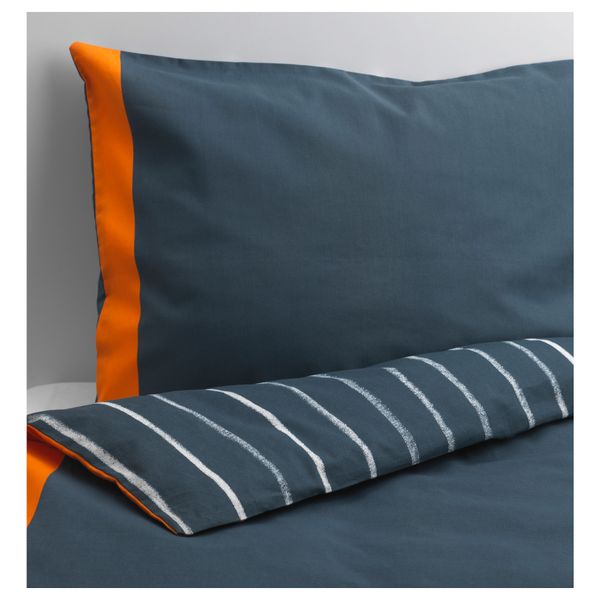 Пододеяльник и 1 наволочка БЕНРАНГЕЛЬ, синий, серый (150x200/50x70 см) - фото 1