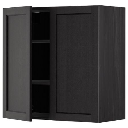 Навесной шкаф с полками, 2 дверцы, 80x80 cm IKEA METOD МЕТОД 794.689.38