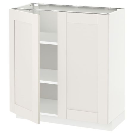 Напольный шкаф с полками/2дверцами, белый/Сэведаль белый 80x37 см IKEA METOD МЕТОД 294.465.81