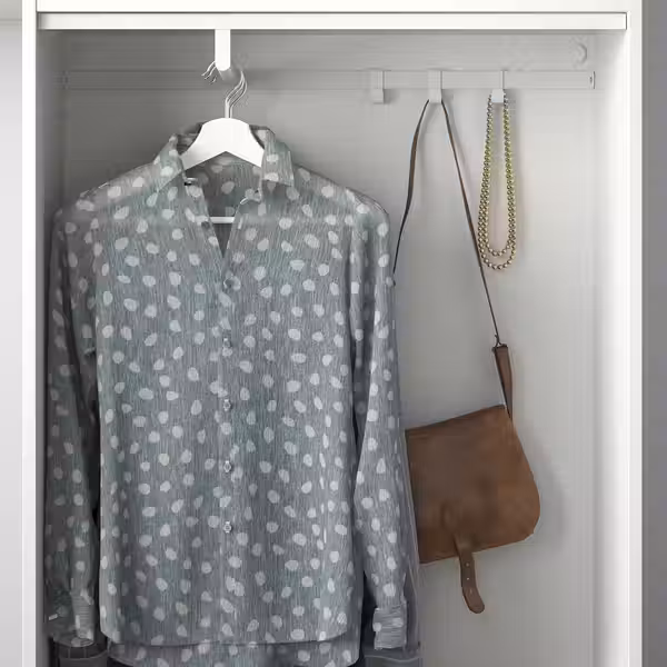 HJÄLPA Штанга платяная - белый 80x40 см - схема-чертеж с размерами