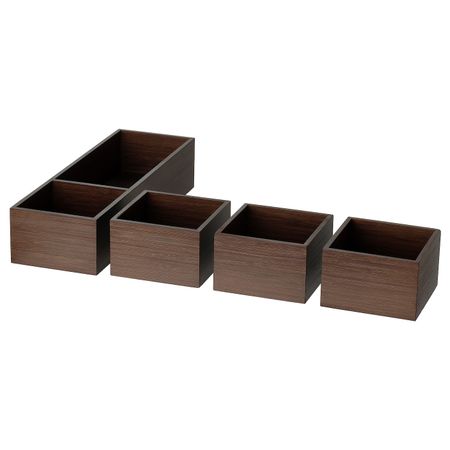 Набор коробок, 4 шт., коричневый 29x10 см IKEA NÄBBIG НЭББИГ 404.985.02