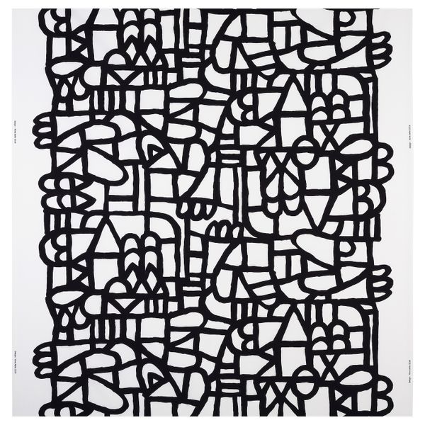 Ткань, белый, черный 150 см IKEA SKUGGBRÄCKA СКУГГБРЭККА 504.437.93 - фото 1