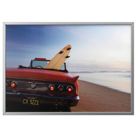 Картина с рамой БЬЁРКСТА, Дорога к пляжу, цвет алюминия (140x100 см)