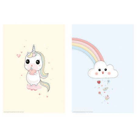 Постер, Единорог на облаке 21x30 см IKEA BILD БИЛЬД 604.956.87