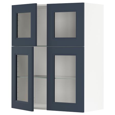 Навесной шкаф, полки, 4 стеклянные двери IKEA METOD МЕТОД 794.555.54