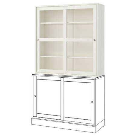 Шкаф-витрина, 121x35x123 см, белый IKEA HAVSTA ХАВСТА 803.771.74