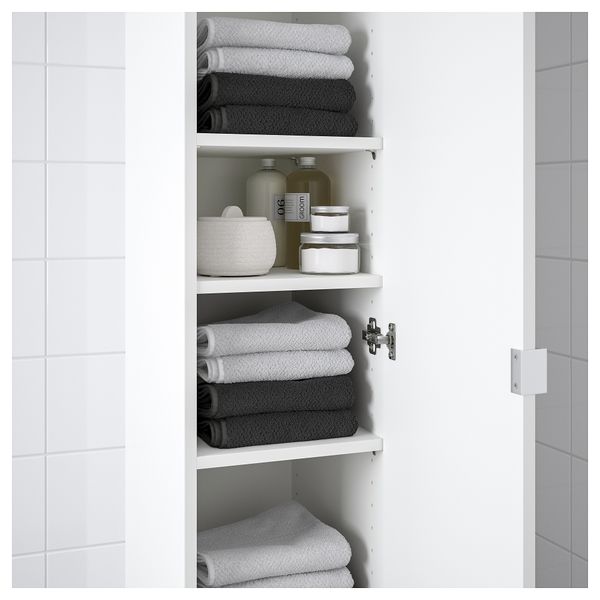 Шкаф высокий 1-дверный ЛИЛЛОНГЕН, белый - схема-чертеж с размерами