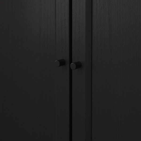 Стеллаж, панельные, стеклянные двери, 160x30x202 см, черно-коричневый IKEA BILLY БИЛЛИ, OXBERG ОКСБЕРГ 792.807.19 - фото 7