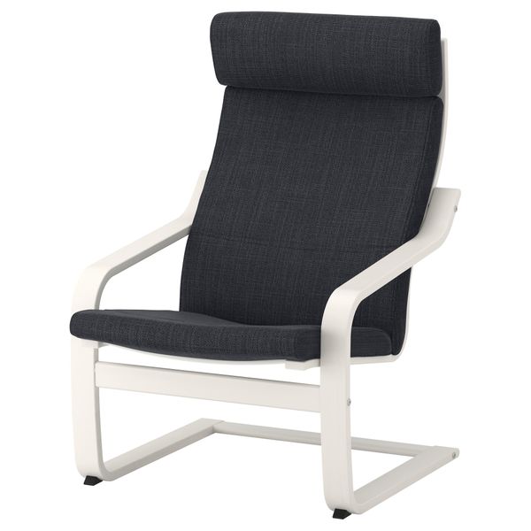 Кресло ПОЭНГ, белый, Хилларед антрацит - фото 1