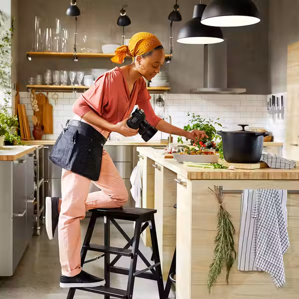 RINNIG Полотенце кухонное - белый/темно-серый/с рисунком 45x60 см - фото 5