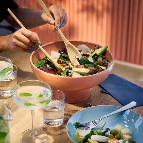 BLOMVECKLARE БЛОМВЕККЛАРЕ Миска сервировочная - красно-коричневый 26 см - схема-чертеж с размерами