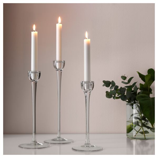 Набор подсвечников, 3 штуки БЛОМСТЭР, прозрачное стекло - фото 2