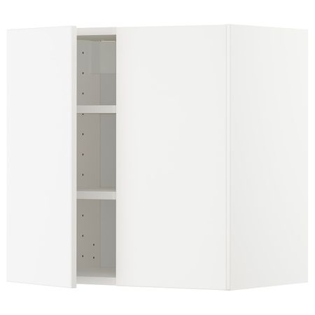 Навесной шкаф с полками/2дверцы, белый/Веддинге белый 60x60 см IKEA METOD МЕТОД 292.876.38