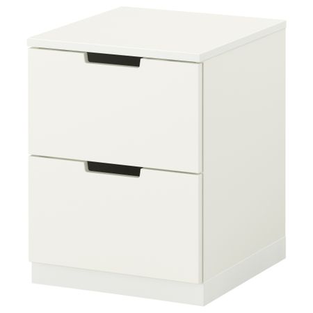 Комод с 2 ящиками НОРДЛИ, белый (40x52 см)