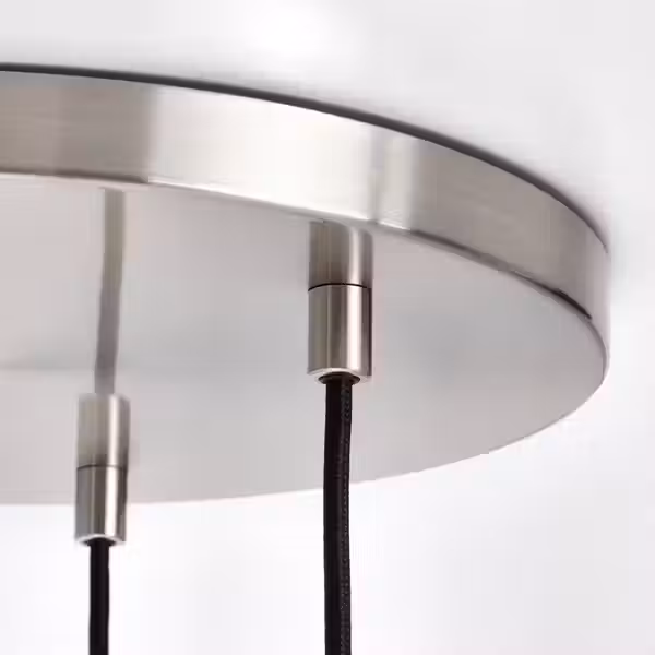 HÖGVIND Подвесной светильник с 3 лампами - никелированный/серый стекло 41 см - фото 8