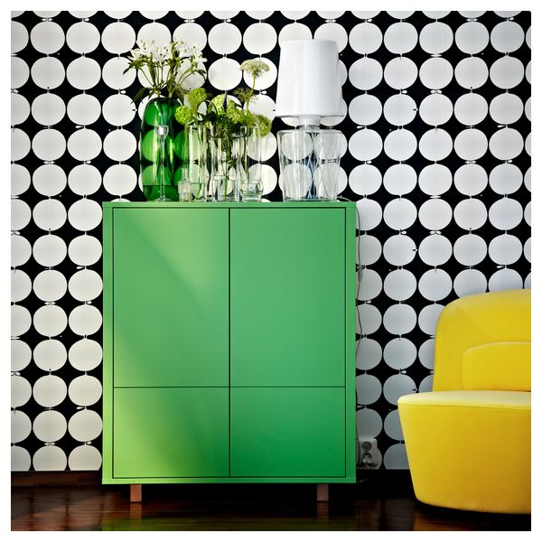 Шкаф с 2 ящиками СТОКГОЛЬМ, зеленый (90x107 см) - схема-чертеж с размерами