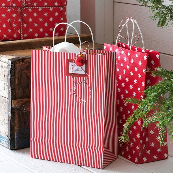 Подарочный пакет, орнамент «звезды»/орнамент «полоска» красный, белый 26x35 см IKEA VINTER 2020 ВИНТЕР 2020 404.742.28 - схема-чертеж с размерами
