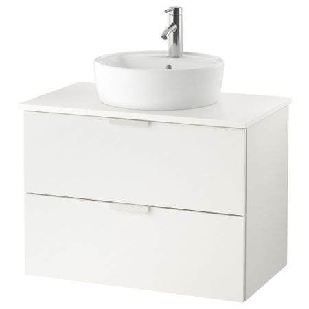 Шкаф под раковину, столешница 45, раковина, 82x49x74 cm IKEA GODMORGON ГОДМОРГОН, TOLKEN ТОЛКЕН, TÖRNVIKEN ТОРНВИКЕН 893.087.51