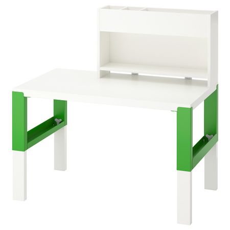 Стол с дополнительным модулем , белый/зеленый 96x58 см IKEA PÅHL ПОЛЬ 392.784.12