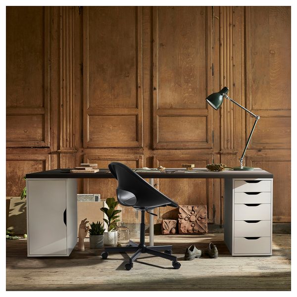 Письменный стол, 200x60 см, темно-серый-белый IKEA ALEX АЛЕКС, LAGKAPTEN ЛАГКАПТЕН 695.216.63 - фото 4