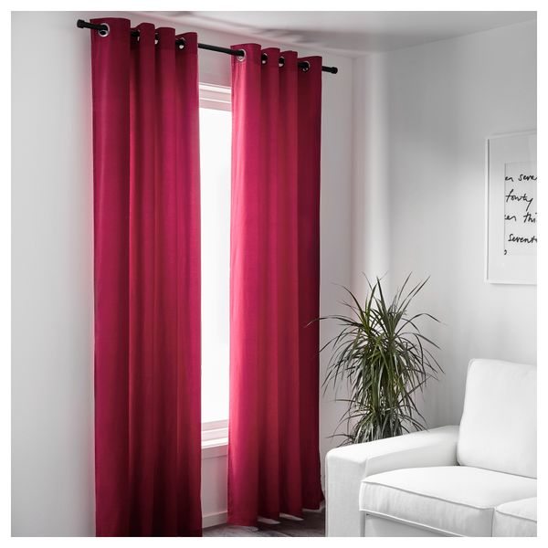 Гардины, 1 пара САНЕЛА, темно-розовый (140x300 см) - фото 2