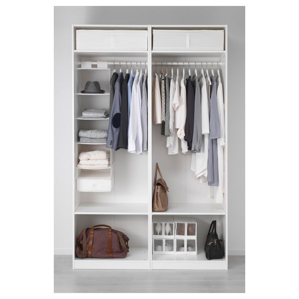 Гардероб ПАКС, белый, Бергсфьёрд белый (150x66x236 см) - схема-чертеж с размерами