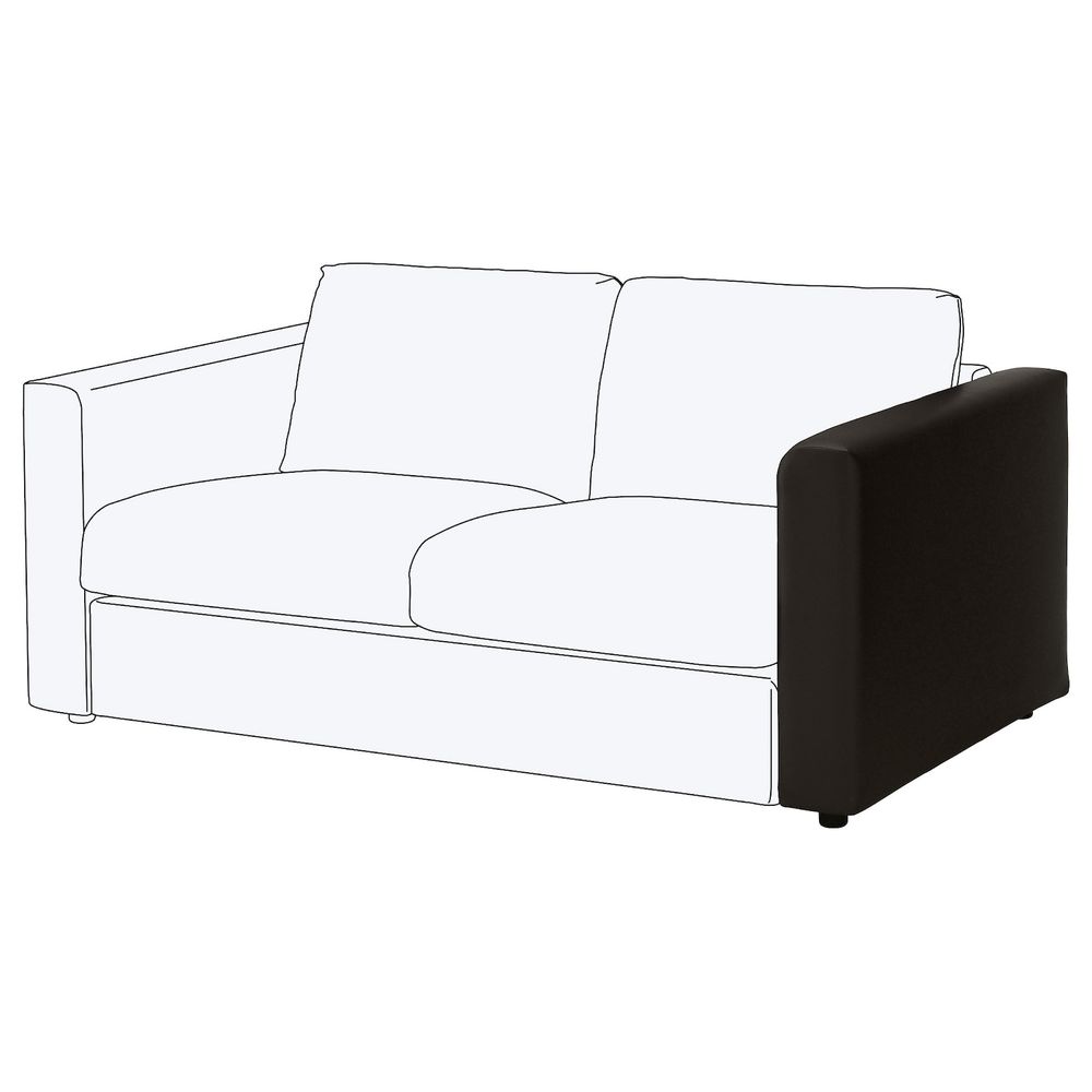 Подлокотник, Фарста черный IKEA ВИМЛЕ 303.593.04 - схема-чертеж с размерами