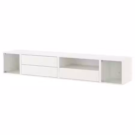 EKET Комбинация для хранения - белый/прозрачное стекло 210x35x35 см