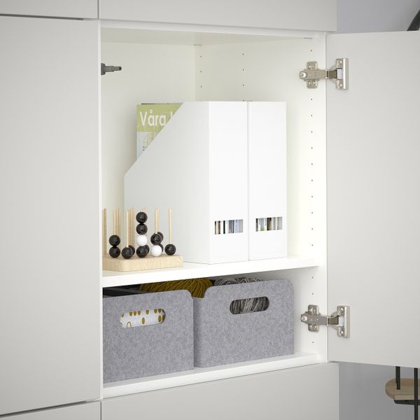 Комбинация для хранения с дверцами, белый/Лаппвикен светло-серый 120x40x192 см IKEA БЕСТО 392.471.52 - схема-чертеж с размерами