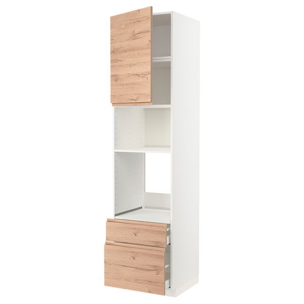 Высокий шкаф для духовки, СВЧ, дверца, 2 ящика, 60x60x240 cm IKEA METOD МЕТОД, MAXIMERA МАКСИМЕРА 194.612.99 - фото 1