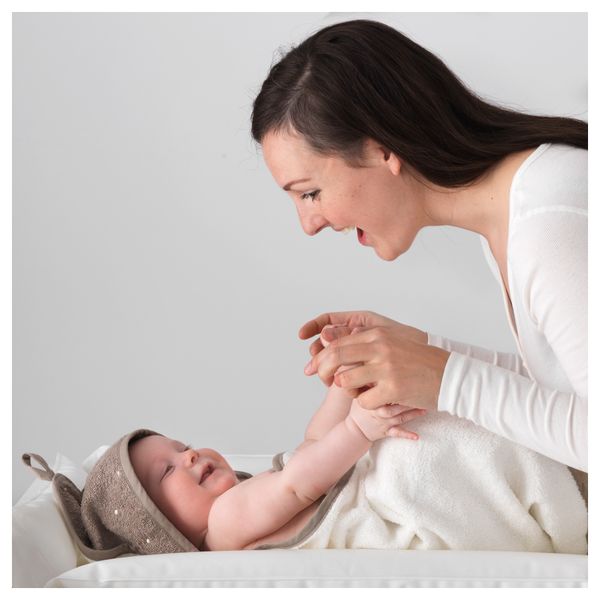 Полотенце с капюшоном ОЛЬСКАД, белый, бежевый (80x80 см) - фото 2