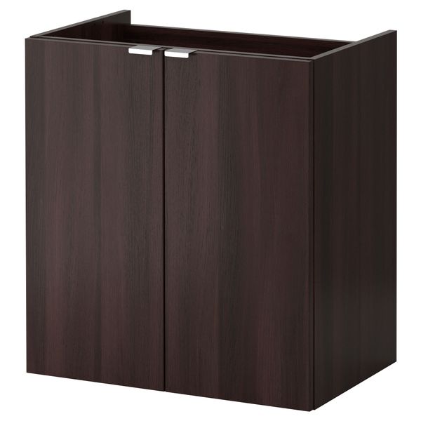 Шкаф под раковину с 2-мя дверцами ЛИЛЛОНГЕН, черно-коричневый черно-коричневый - фото 1