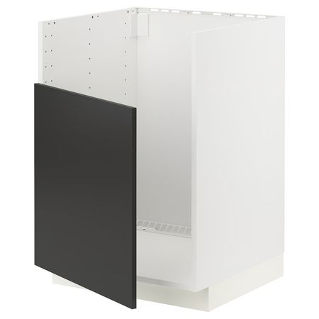 METOD Шкаф для мойки ТАЛЛШЁН - белый/Nickebo матовый антрацит 60x60 см
